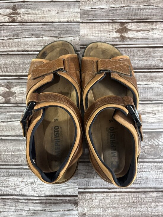 Mephisto Men’s Size 45 EU Size 12 US Leather  Chestnut Shark Sandals main image 6
